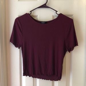 Set of 2 Ruffled Hem Crop Tops